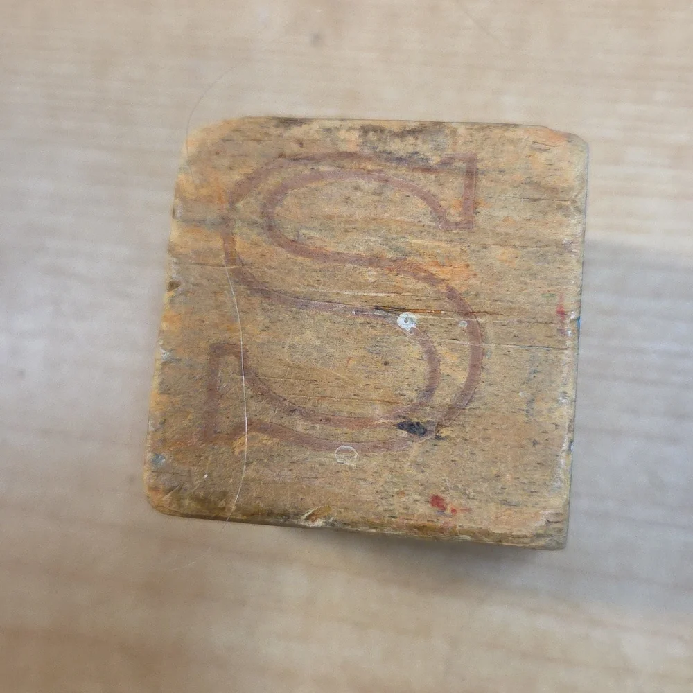 28 Vtg Wooden Alphabet Building‎ Blocks